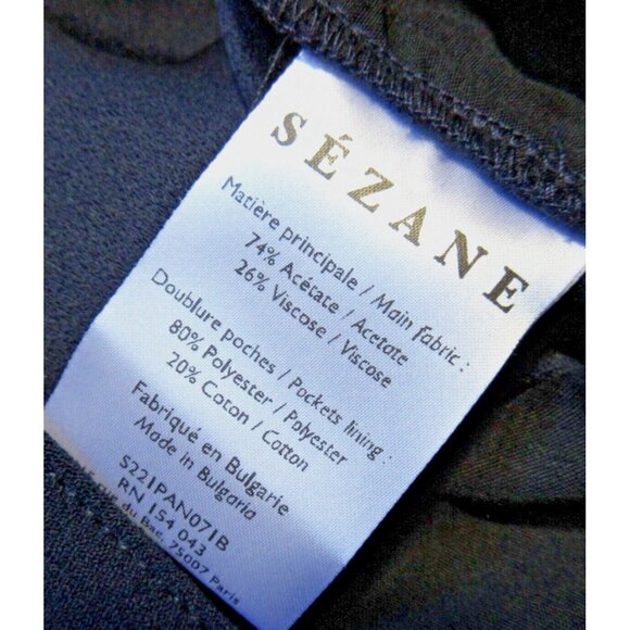 NWT Sezane Austin in Marine Satin Back Crepe Belted Pleated Crop Pant 38 / 6 - Picture 4 of 6